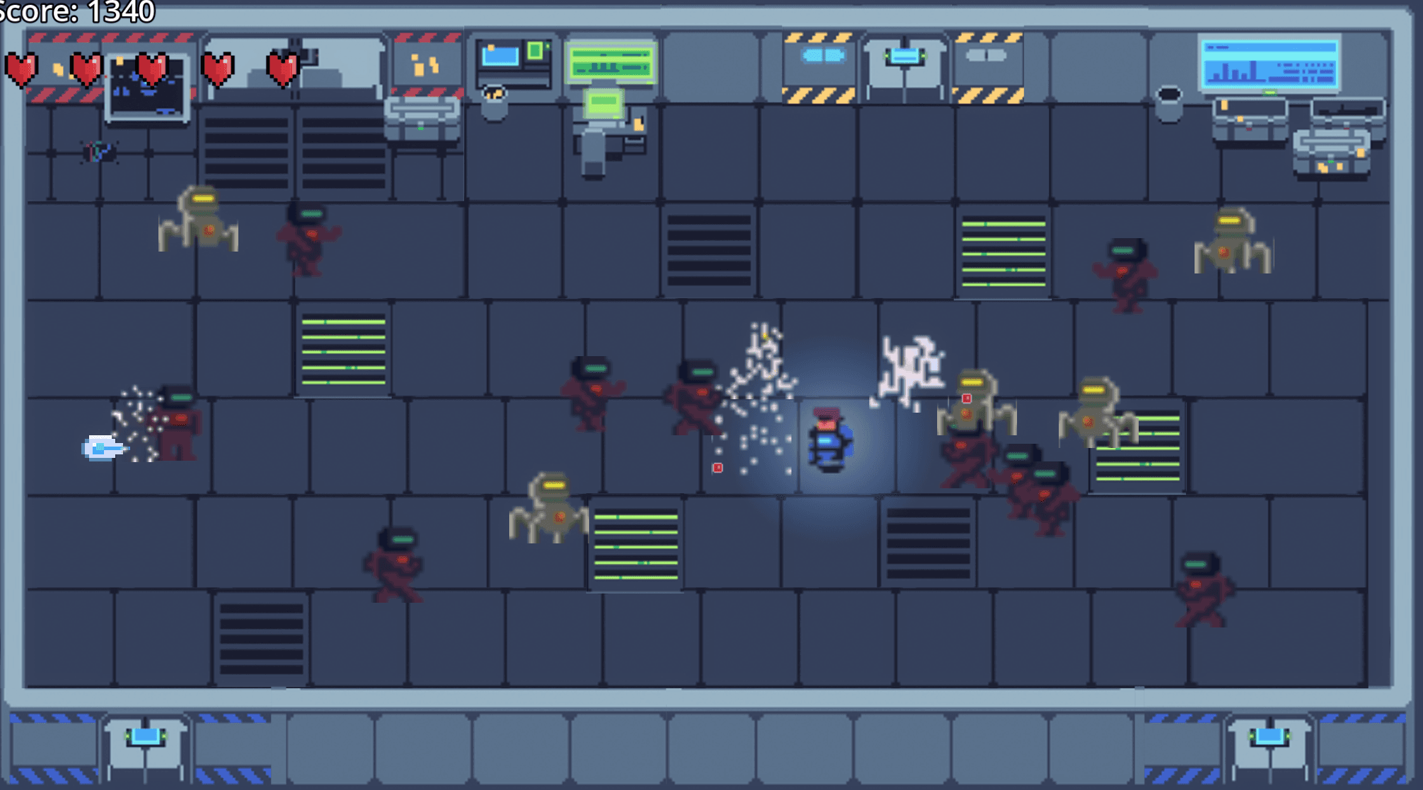 Sci-fi Survivor, a laboratory-themed arcade shooter