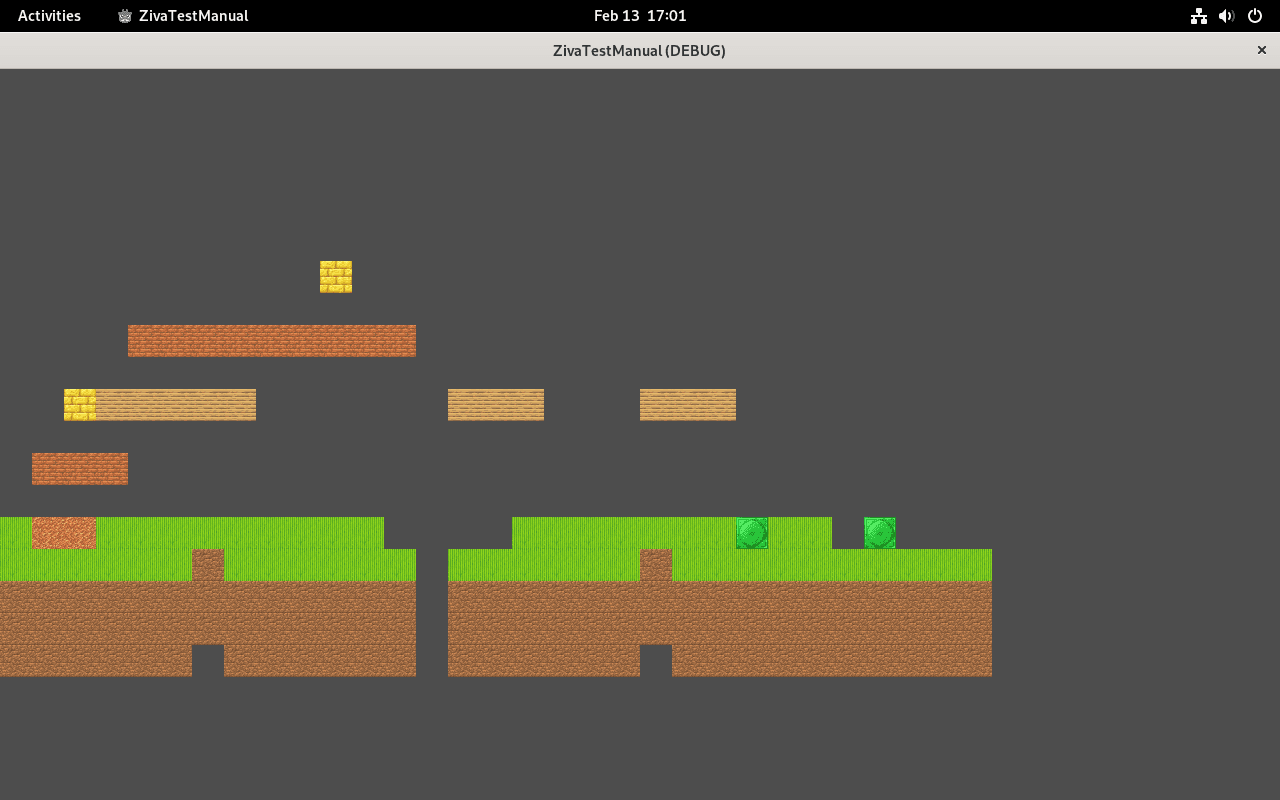 MiniMax M2.5 — world with pipe, brick, and question block tiles, player and enemy on platforms