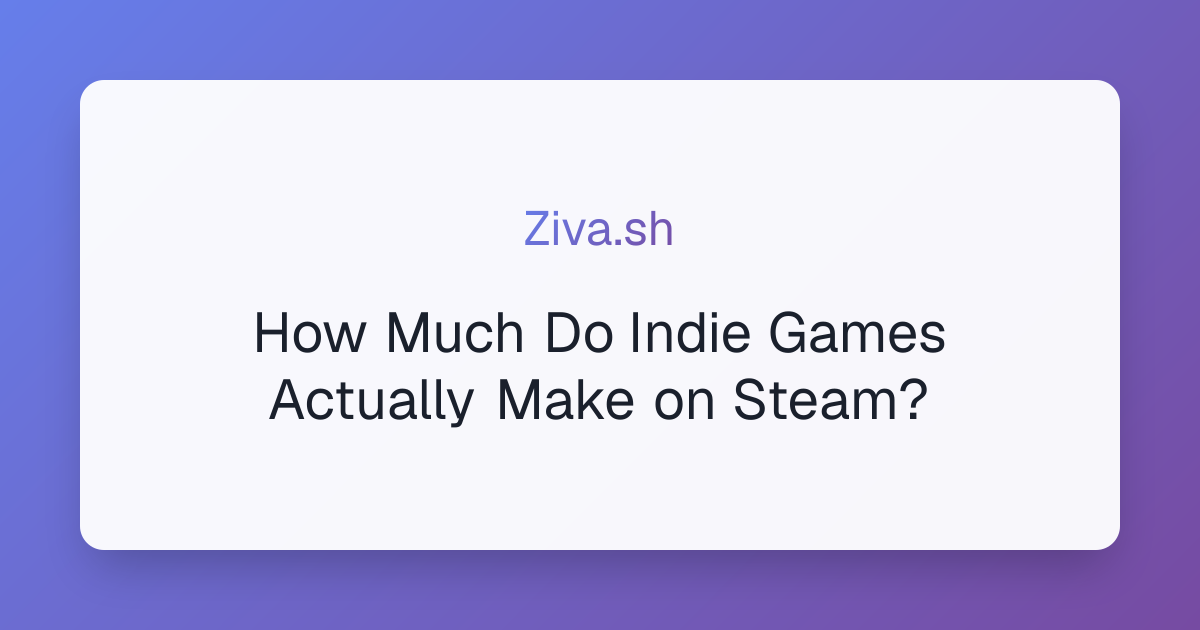 How Much Do Indie Games Actually Make on Steam?